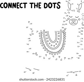 Connect the dots game. lama printable worksheet for kids. Can be used as children coloring book.