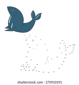 Connect the dots game seal vector illustration