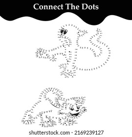 Connect the dots Halloween coloring page.
Coloring and dot to dot educational game for kids.