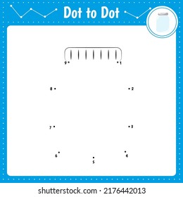 Connect the dots. Jar. Dot to dot educational game. Coloring book for preschool kids activity worksheet. Vector Illustration.