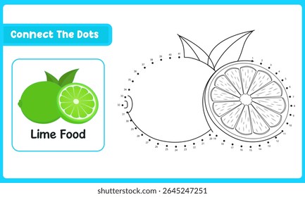 Connect The Dots Lime. Dot To Dot Educational Game. Vector Illustration shutter stock 