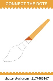 Conecte los puntos del pincel. Hoja de trabajo para niños