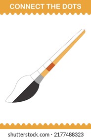 Connect the dots Paintbrush. Worksheet for kids