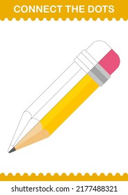 Connect the dots Pencil. Worksheet for kids