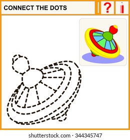 Connect the dots, preschool exercise task for kids, whirligig