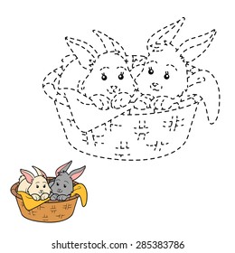 Connect the dots (rabbits in basket)