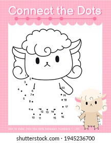 Connect the dots sheep dot to dot games for children counting number 1 to 20