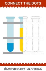 Schließen Sie den Dots-Testrohr an. Arbeitsblatt für Kinder