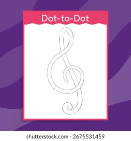 Fondo de Ilustración vectorial de la página de actividad de la clave de agudos de Connect the Dots 