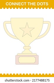 Connect the dots Trophy. Worksheet for kids