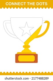 Connect the dots Trophy. Worksheet for kids