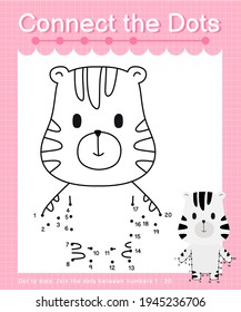 Connect the dots zebra dot to dot games for children counting number 1 to 20
