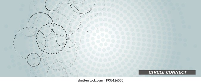 Conectar círculo punteado con un estilo abstracto. Plantilla de diseño gráfico. Fondo geométrico abstracto. Patrón gráfico. Textura de puntos. Tecnología futura