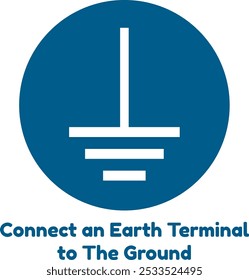 Connect an earth terminal to the ground from iso7010 sign