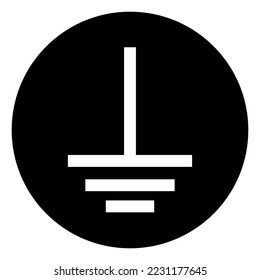 Connect An Earth Terminal To The Ground Symbol Sign,Vector Illustration, Isolated On White Background Label. EPS10 