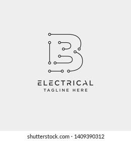 connect or electrical b logo design vector icon element isolated - vector