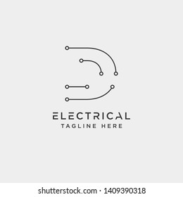 connect or electrical d logo design vector icon element isolated - vector