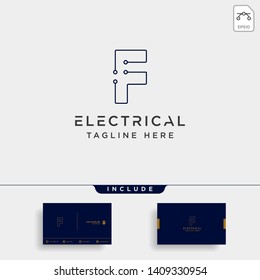 connect or electrical f logo design vector icon element isolated