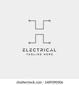 connect or electrical h logo design vector icon element isolated - vector