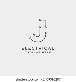 connect or electrical j logo design vector icon element isolated - vector