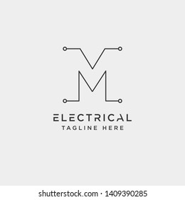 connect or electrical m logo design vector icon element isolated - vector