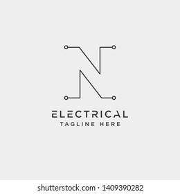 connect or electrical n logo design vector icon element isolated - vector