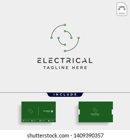 connect or electrical o logo design vector icon element isolated with business card include