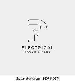 connect or electrical p logo design vector icon element isolated - vector