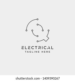connect or electrical q logo design vector icon element isolated - vector