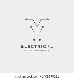connect or electrical y logo design vector icon element isolated - vector