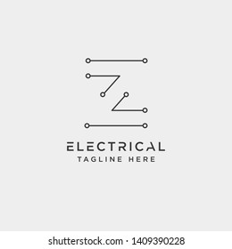 connect or electrical z logo design vector icon element isolated - vector
