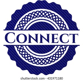 Connect emblem with denim high quality background