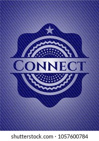 Connect emblem with denim texture