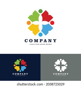 Connect, Family, Community Groups people logo. Vector Logo Design illustration