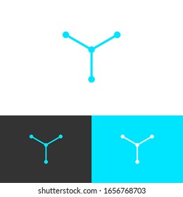 Connect fintech logo design concept. Signal logomark illustration. Can representing tech, data, blockchain, program, ai, system.