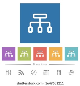 Schließen Sie flache weiße Symbole auf quadratischen Hintergrund an. 6 Bonussymbole sind im Lieferumfang enthalten.