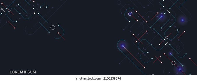 Connect futuristic abstract board. Vector innovation connect circles