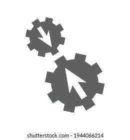Connect gears, integration process, system settings icon. Gray vector graphics.