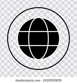 "Connect globally with our World Web Icon – a sleek representation of www and earth globe for impactful contact icons. Vector design."