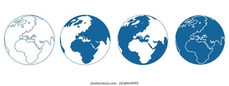 Connect Globally  A Versatile Set of Globe Icons .  Vector graphic illustration. For website design, logo, app, template, ui, etc. 