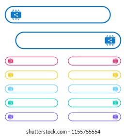 Connect hardware icons in rounded color menu buttons. Left and right side icon variations.