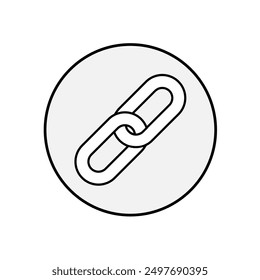 Icono de conexión. Cadena, Cooperación. Red, Símbolo de Enlace. Elemento gráfico de información. Plantilla del logotipo - Vector.