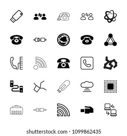 Connect icon. collection of 25 connect filled and outline icons such as connection, desk phone, network connection, cable, chip. editable connect icons for web and mobile.