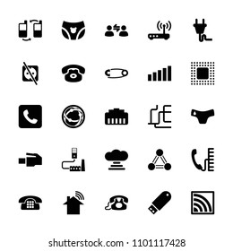 Connect icon. collection of 25 connect filled icons such as children panties, desk phone, flash drive, call, wi-fi, chip, plug. editable connect icons for web and mobile.