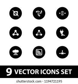 Connect icon. collection of 9 connect filled icons such as network connection, plug, no plug, cloud connection, connection. editable connect icons for web and mobile.