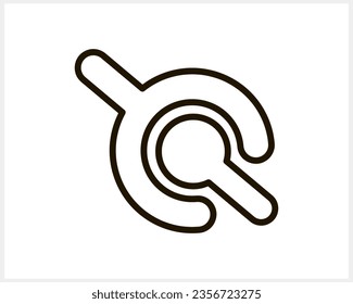 Verbinden Sie das Symbol einzeln. Videoclip zur Sketch-Technologie Vektorgrafik EPS10