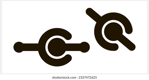 Connect icon isolated. Stencil technology clipart Vector stock illustration EPS 10