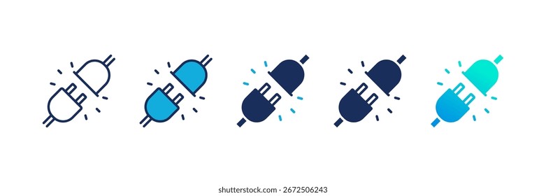 Conjunto de iconos de conexión colección de estilos múltiples