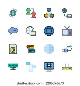 connect icon set. vector set about network, worldwide, internet and sim card icons set.