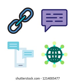 connect icon set. vector set about chat, internet and link icons set.